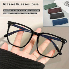 Light Blocking Square Glasses Men Women Clear Lens
