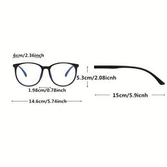 Gaming Glasses Oversized Round Frame Light Blocking Clear Lens Glasses