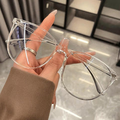Gaming Glasses Oversized Round Frame Light Blocking Clear Lens Glasses
