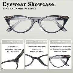 Retro Cat Eye Reading Glasses Bright Finish Readers 1.0-4.0