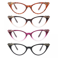Retro Cat Eye Reading Glasses Bright Finish Readers 1.0-4.0