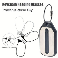 Keychain Nose Clip Glasses Mini Portable Magnifier 1.0-3.0 Diopter Men Women