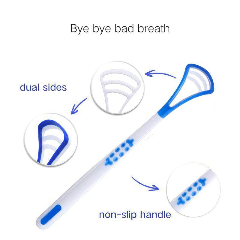 2pcs Tongue Scraper for Oral Care - Silicone Tongue Cleaners