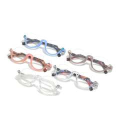 Plastic Half Rim Frame Reading Glasses Spring Hinges Flexible Temples