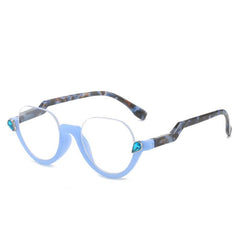 Plastic Half Rim Frame Reading Glasses Spring Hinges Flexible Temples