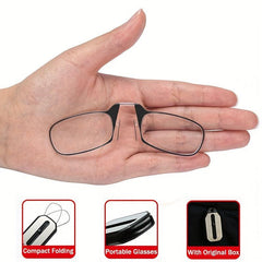Legless Nose Clip Reading Glasses Portable Magnifier Diopter 1.0