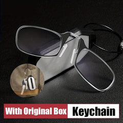Legless Nose Clip Reading Glasses Portable Magnifier Diopter 1.0