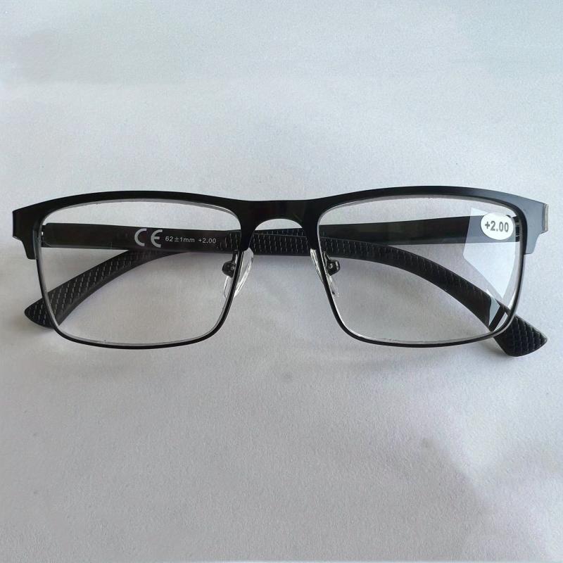 Men's Business Reading Glasses Full Frame Anti Fatigue Metal Frame Eyewear