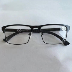 Men's Business Reading Glasses Full Frame Anti Fatigue Metal Frame Eyewear