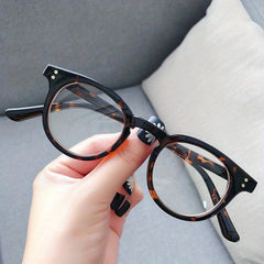Round Anti Light Glasses Retro Transparent Lens