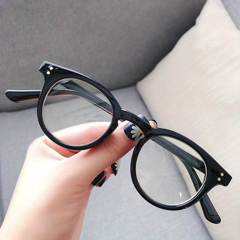 Round Anti Light Glasses Retro Transparent Lens