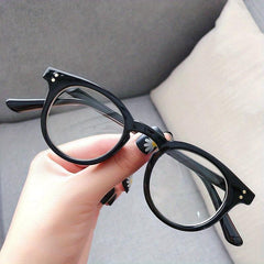 Round Anti Light Glasses Retro Transparent Lens