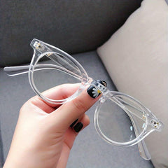 Round Anti Light Glasses Retro Transparent Lens