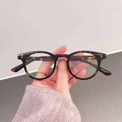 Round Anti Light Glasses Retro Transparent Lens