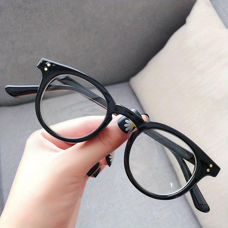Round Anti Light Glasses Retro Transparent Lens