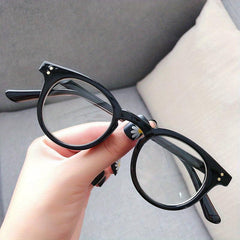 Round Anti Light Glasses Retro Transparent Lens
