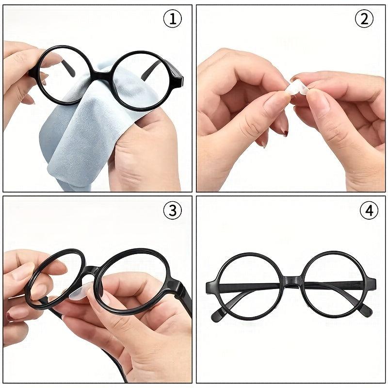 20 Pairs Clear Silicone Nose Pads for Glasses - Non-Slip Adhesive Lense