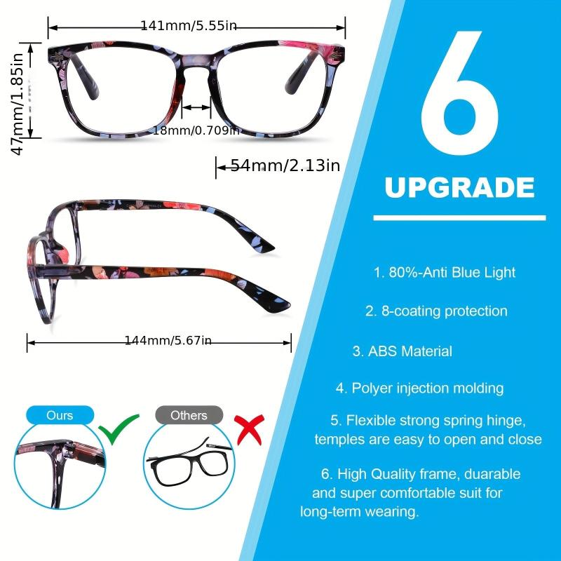 Light Blocking Reading Glasses For Men Women Oversized Computer Readers