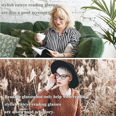 Women's Cat Eye Reading Glasses Spring Hinge Lightweight 0.5-4 Diopter