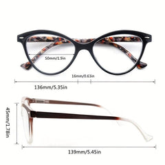 Women's Cat Eye Reading Glasses Spring Hinge Lightweight 0.5-4 Diopter