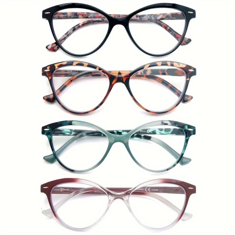 Women's Cat Eye Reading Glasses Spring Hinge Lightweight 0.5-4 Diopter