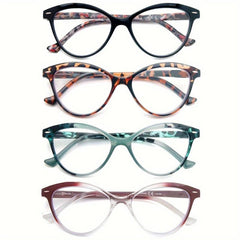 Women's Cat Eye Reading Glasses Spring Hinge Lightweight 0.5-4 Diopter