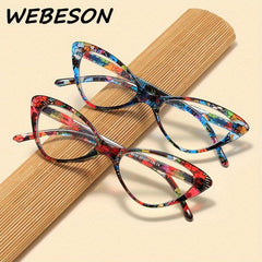 Broken Flower Cat Eyes Anti Light Glasses Clear Lenses