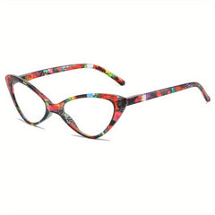 Broken Flower Cat Eyes Anti Light Glasses Clear Lenses