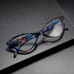 Broken Flower Cat Eyes Anti Light Glasses Clear Lenses