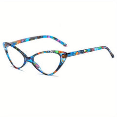 Broken Flower Cat Eyes Anti Light Glasses Clear Lenses