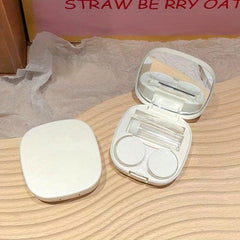 Macarone Square Love Lens Case Pupil Storage Box with Carrying Mirror
