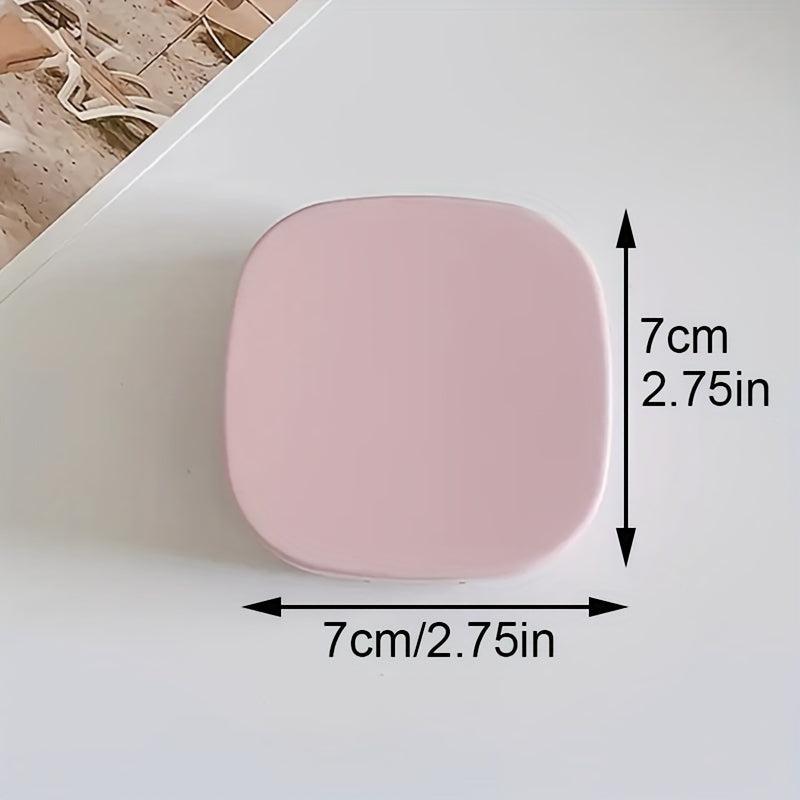 Macarone Square Love Lens Case Pupil Storage Box with Carrying Mirror