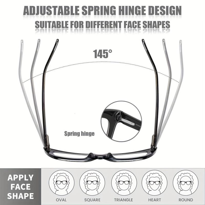Oprah Style Reading Glasses Anti Blue Light Square Men