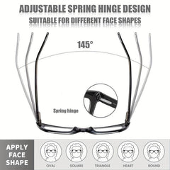 Oprah Style Reading Glasses Anti Blue Light Square Men
