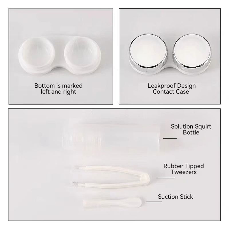 Lens Case Contacts Remover Kit with Mirror for Travel