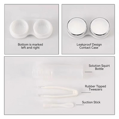 Lens Case Contacts Remover Kit with Mirror for Travel