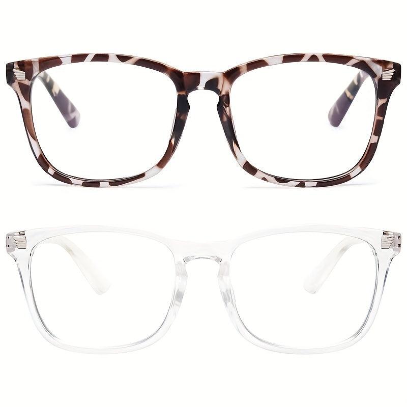 2 Pairs Light Blocking Glasses Men Women Anti Eye Fatigue Anti UV Glare