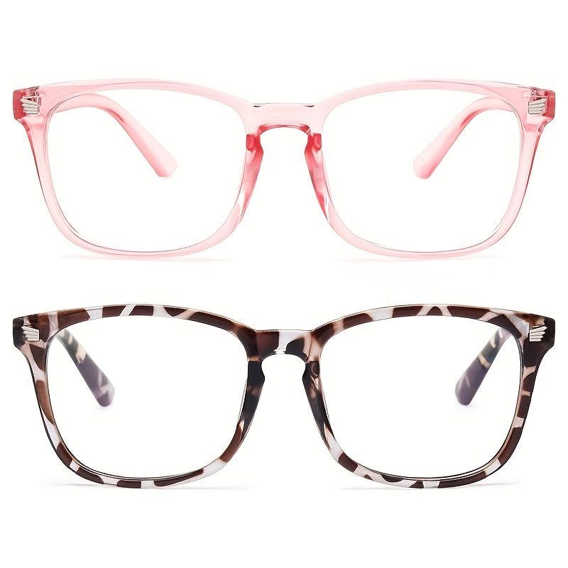 2 Pairs Light Blocking Glasses Men Women Anti Eye Fatigue Anti UV Glare