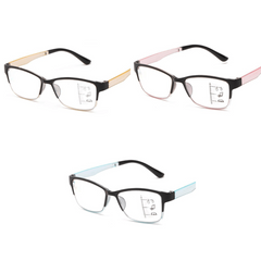3PCS Progressive Lens Multifocal Eyeglasses Light Blocking Presbyopia Unisex