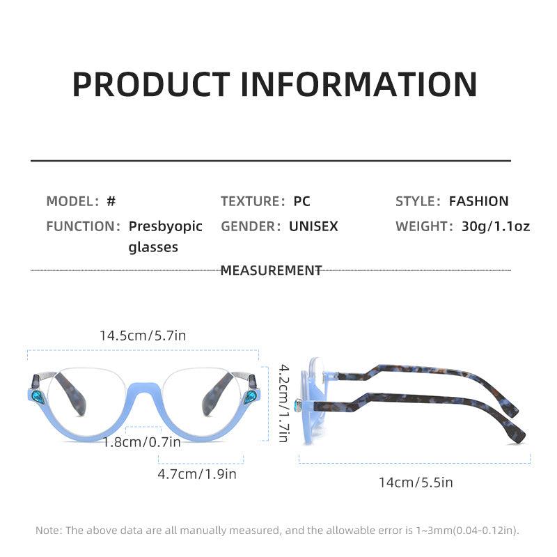 Flexible Half Frame Presbyopia Corrective Glasses