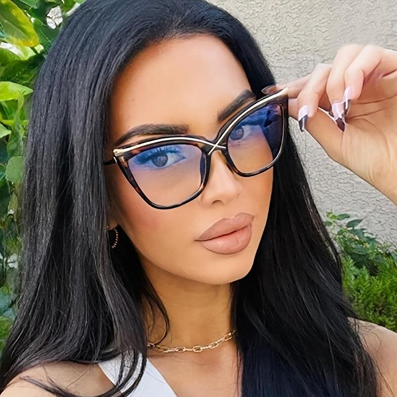 Women Oversized Square Light Blocking Glasses Relieve Eye Fatigue