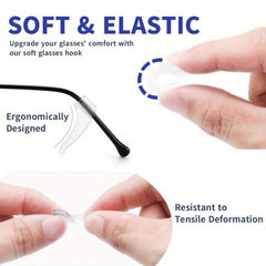 Eyeglass Ear Clips Silicone Ear Grips Anti Slip Hooks for Glasses S