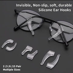 Eyeglass Ear Clips Silicone Ear Grips Anti Slip Hooks for Glasses S