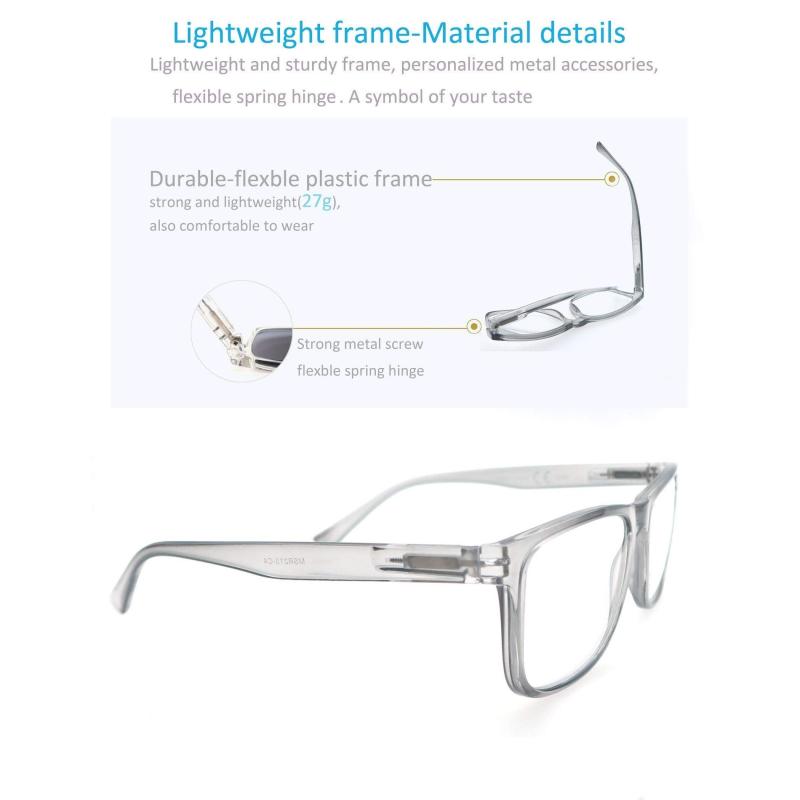 Large Oversized Square Readers Light Blocking Glasses for Men Women
