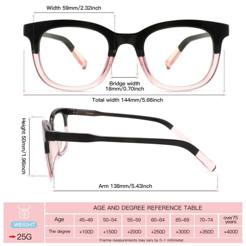Fashionable Square Computer Readers UV Filter Reduce Glare