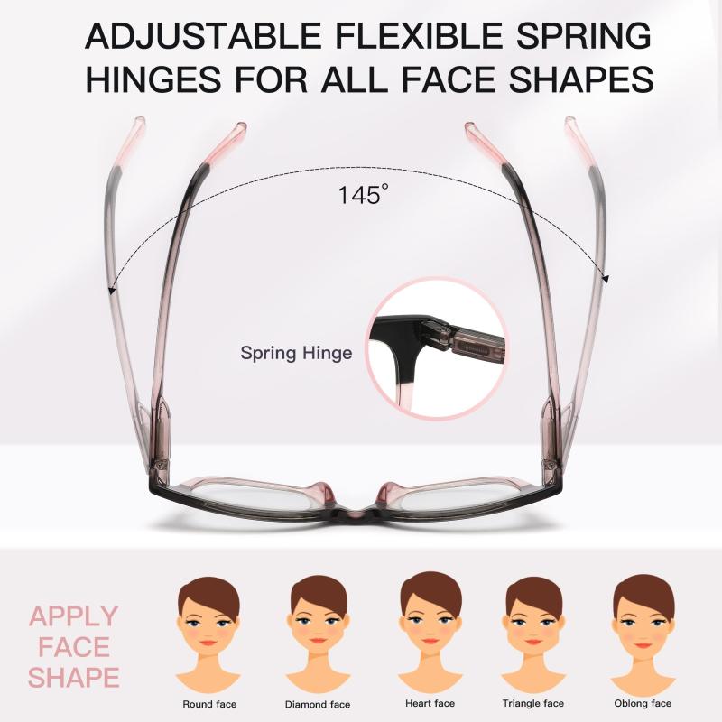 Fashionable Square Computer Readers UV Filter Reduce Glare