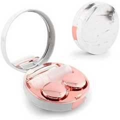 Rose Gold Lens Case with Mirror Tweezer Remover Tool