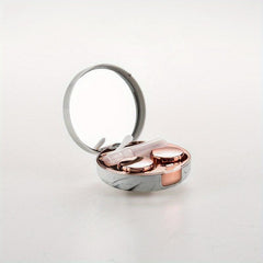 Rose Gold Lens Case with Mirror Tweezer Remover Tool