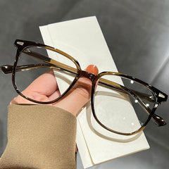 Light Resistant Square Glasses Retro Olive Green Coconut Gray Transparent Lenses