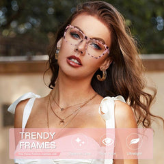 Women's Butterfly Computer Reading Glasses - Anti Glare & Light Blocking